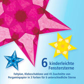 Kinderleichte Fenstersterne - blau, gelb, magenta Spötzl